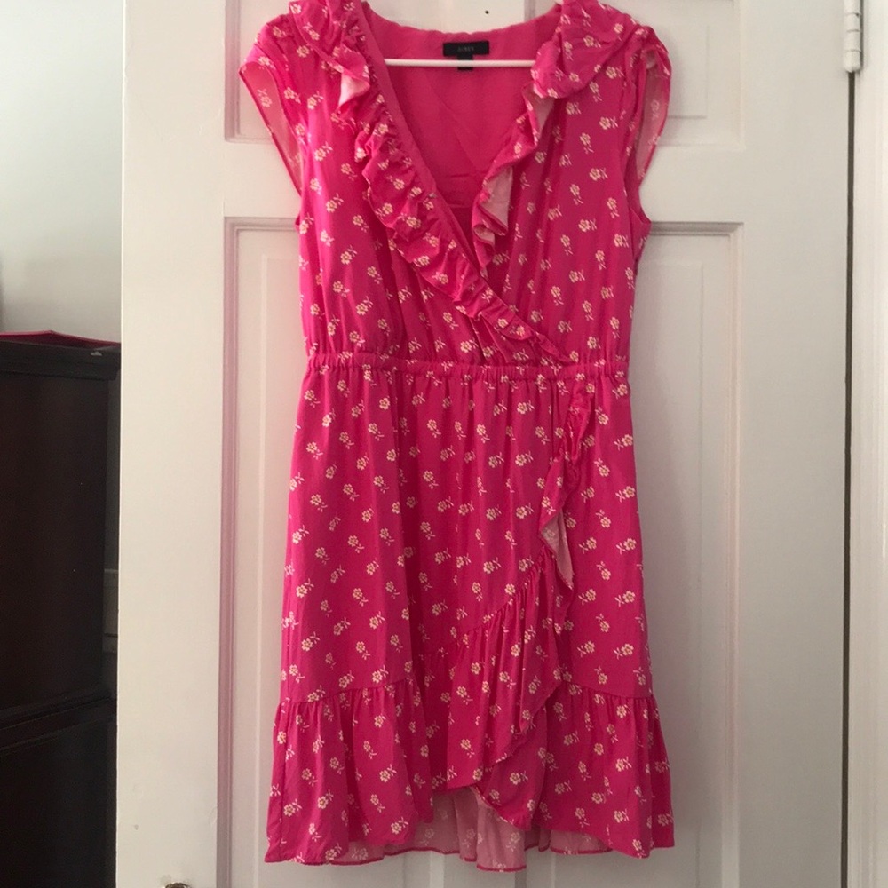 NWOT J. Crew V-Neck Ruffle Dress